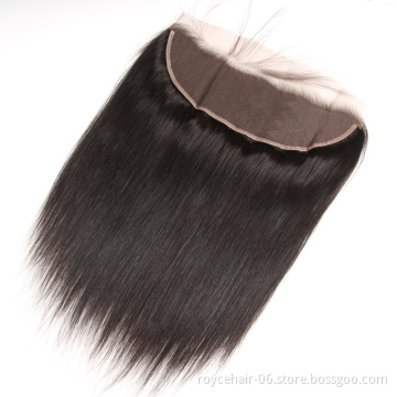 Transparent HD Lace Frontal Straight Virgin Hair Pre Plucked Swiss Lace Closure Frontal With Baby Hair